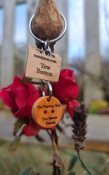 Yew button keyring