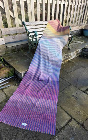 Two Sisters Tweed Throw Lambswool - supersize rainbow!