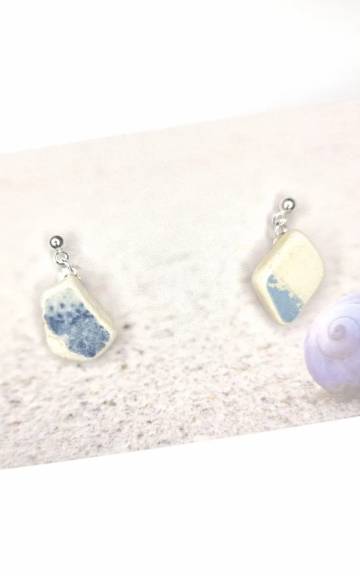 Sea pottery stud earrings