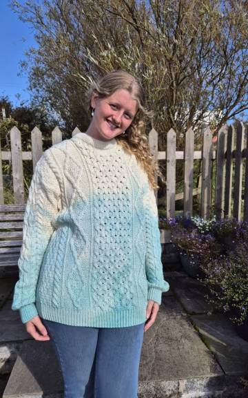 Hand dyed heritage wool jumper m