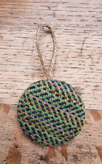 Large Tweed Button Christmas Tree Ornament