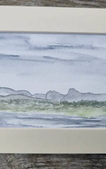 Mini Original Watercolour of the langdales