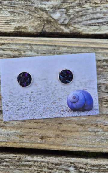 Two Sisters Tweed stud earrings