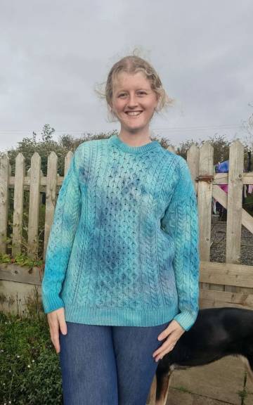 Hand dyed merino wool jumper M
