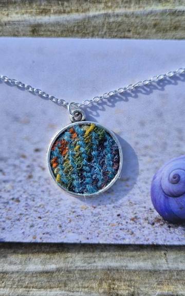 Two Sisters Tweed necklace