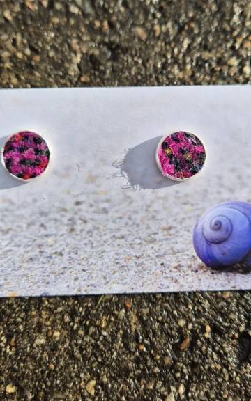 Two Sisters Tweed stud earrings