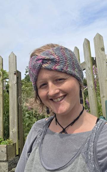 Hand Knitted heather tones headband