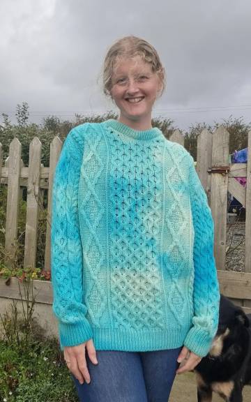 Hand dyed merino wool jumper XL