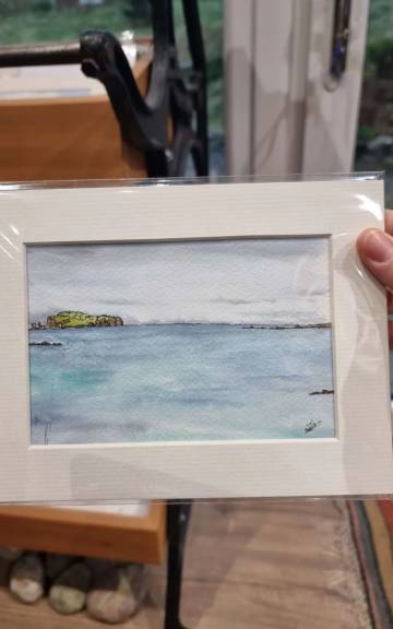 Mini original watercolour of a seascape
