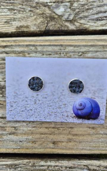 Harris tweed stud earrings
