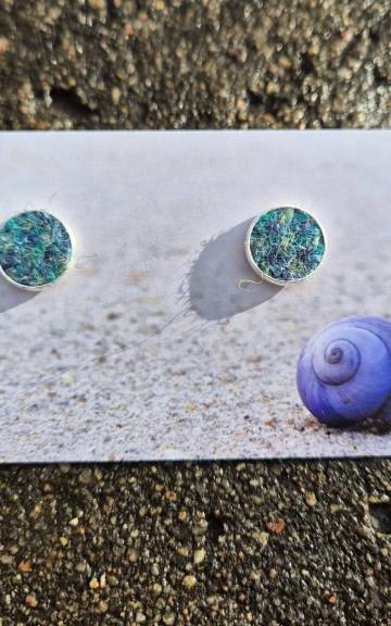 Three Sisters tweed stud earrings