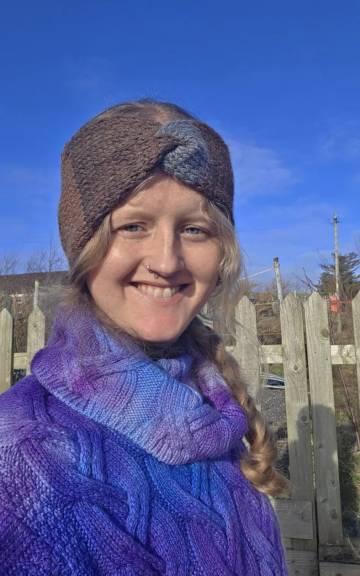 Hand Knitted camel headband