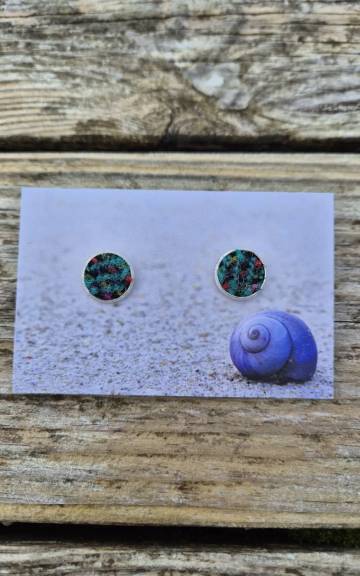 Two Sisters Tweed stud earrings