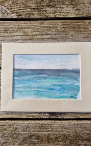 Mini original watercolour of a seascape