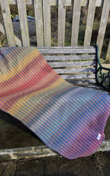 Two Sisters Tweed Throw Lambswool - rainbow!