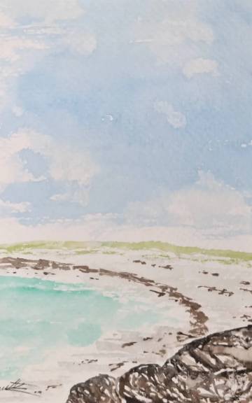Mini Original Watercolour of a seascape