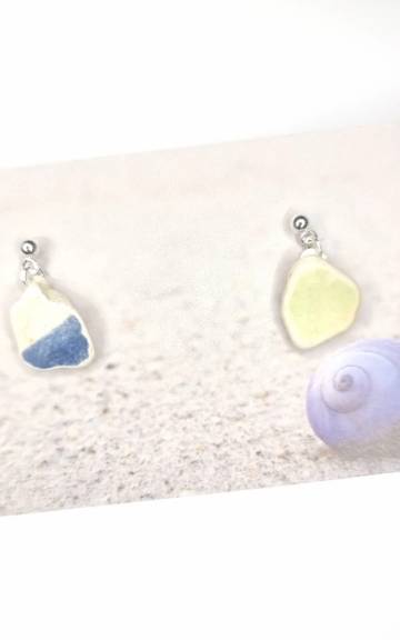 Sea pottery stud earrings