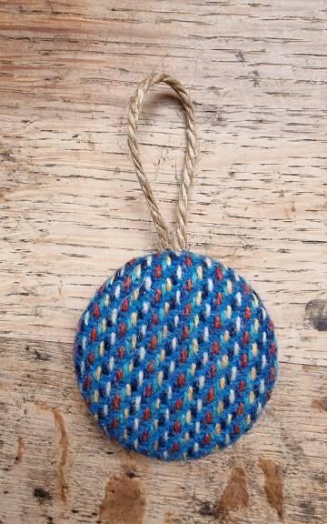 Large Tweed Button Christmas Tree Ornament