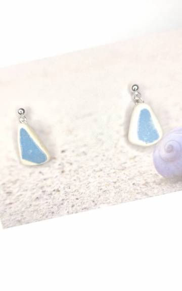 Sea pottery stud earrings