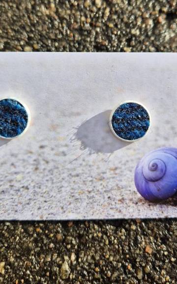 Harris tweed stud earrings
