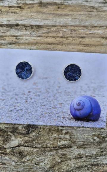 Harris tweed stud earrings