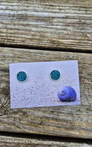 Harris tweed stud earrings