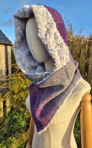 Three Sisters Tweed Hooded scarf
