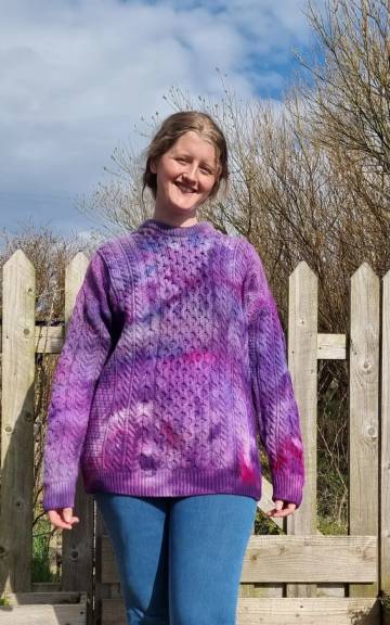 Hand dyed merino wool jumper xl