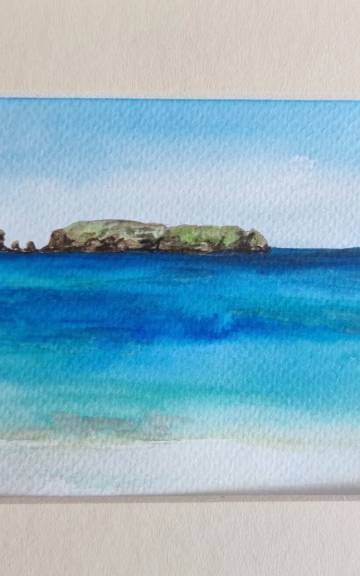Mini Original Watercolour of bosta beach