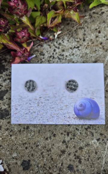 Harris tweed stud earrings