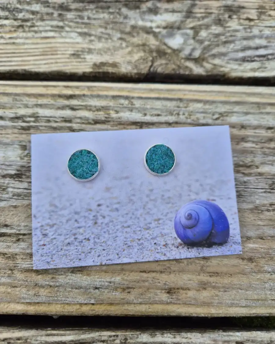 Two Sisters Tweed stud earrings