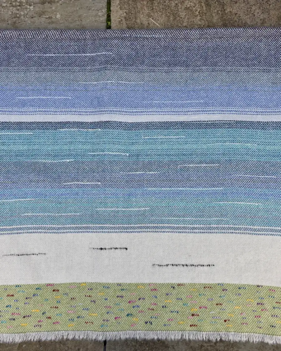 Two Sisters Tweeds landscape wall hanging