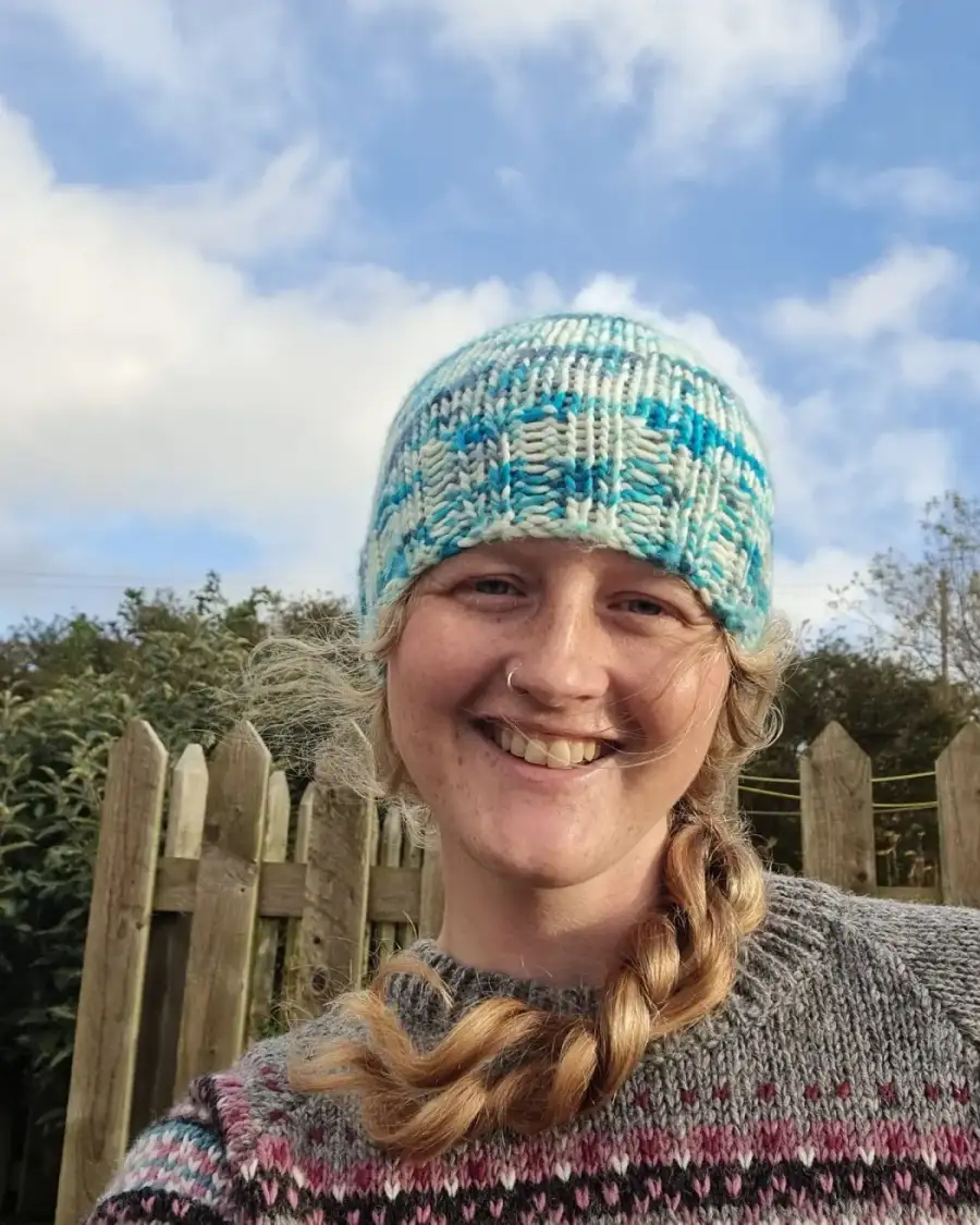 Hand Knitted hand dyed merino hat