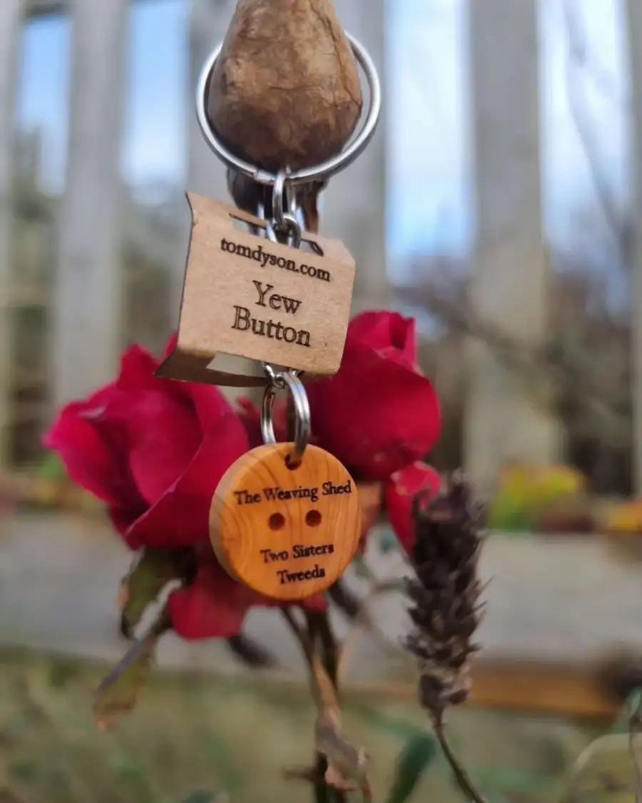 Yew button keyring