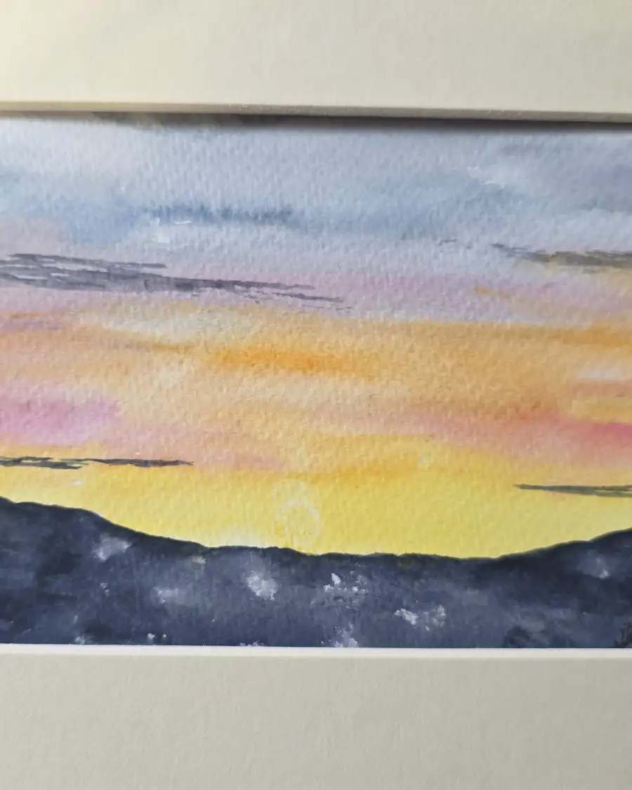 Mini original watercolour of a seascape
