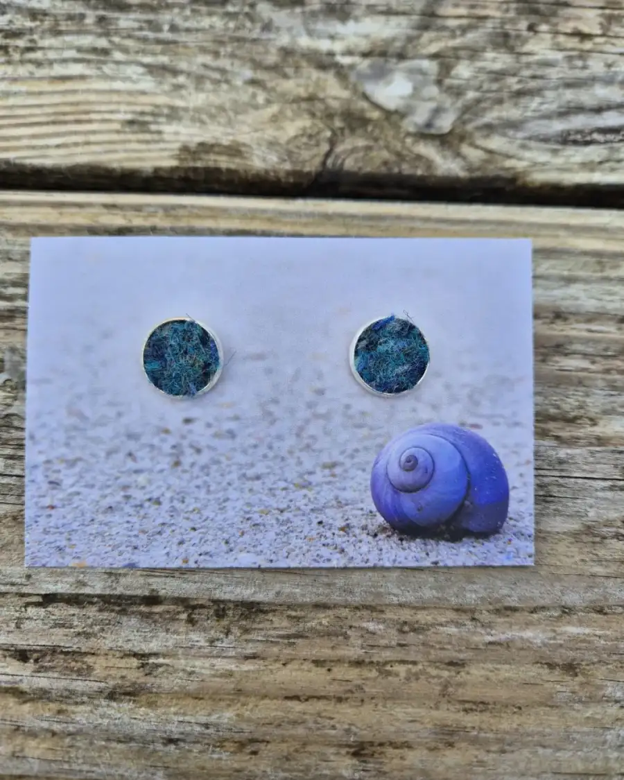 Two Sisters Tweed stud earrings