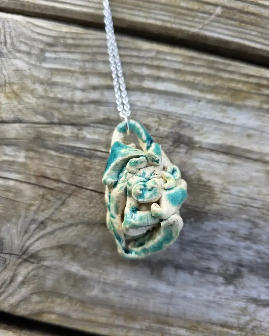 Ceramic Necklace seaweed tangle