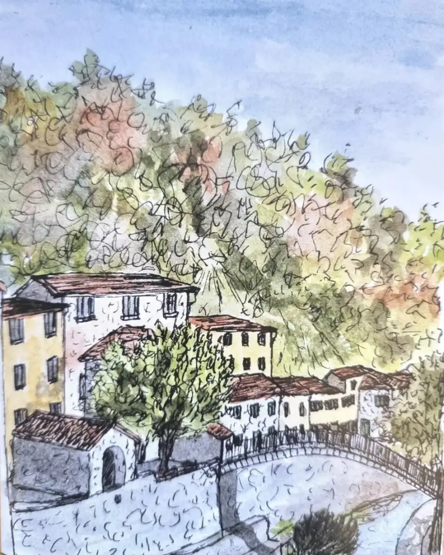 Apennine mountains hamlet print