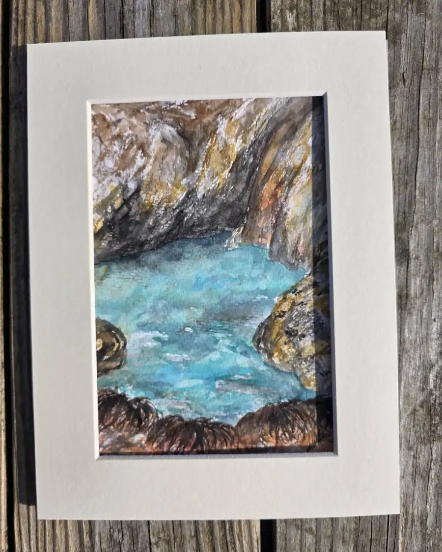 Mini original watercolour of a seascape