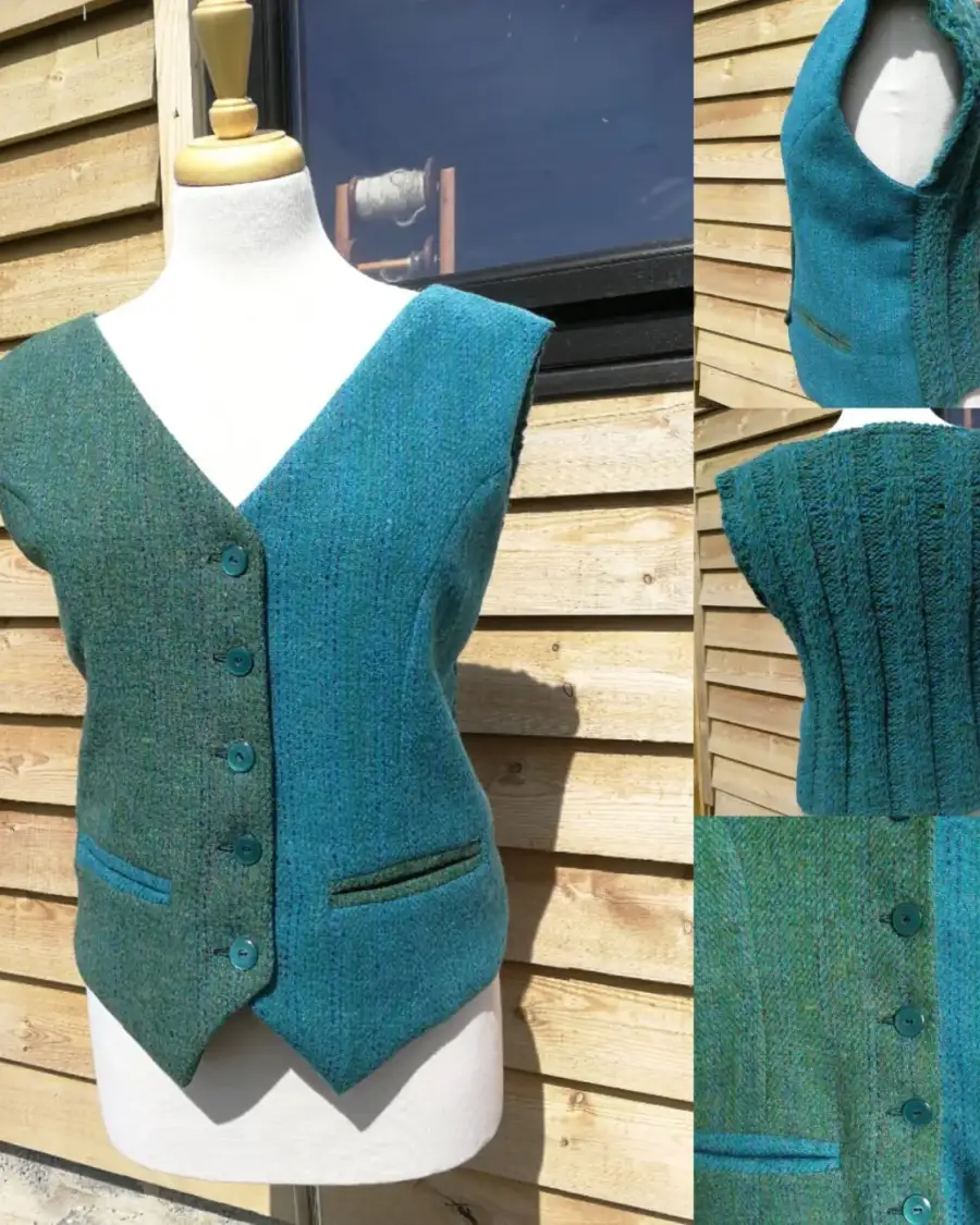 Bespoke Knitted Back Tweed Waistcoat