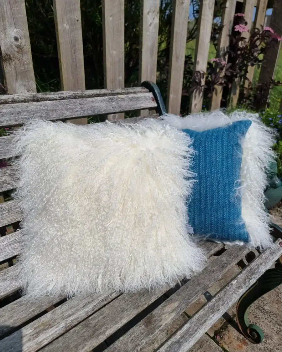 Sheepskin and Tweed Cushions PAIR made to order