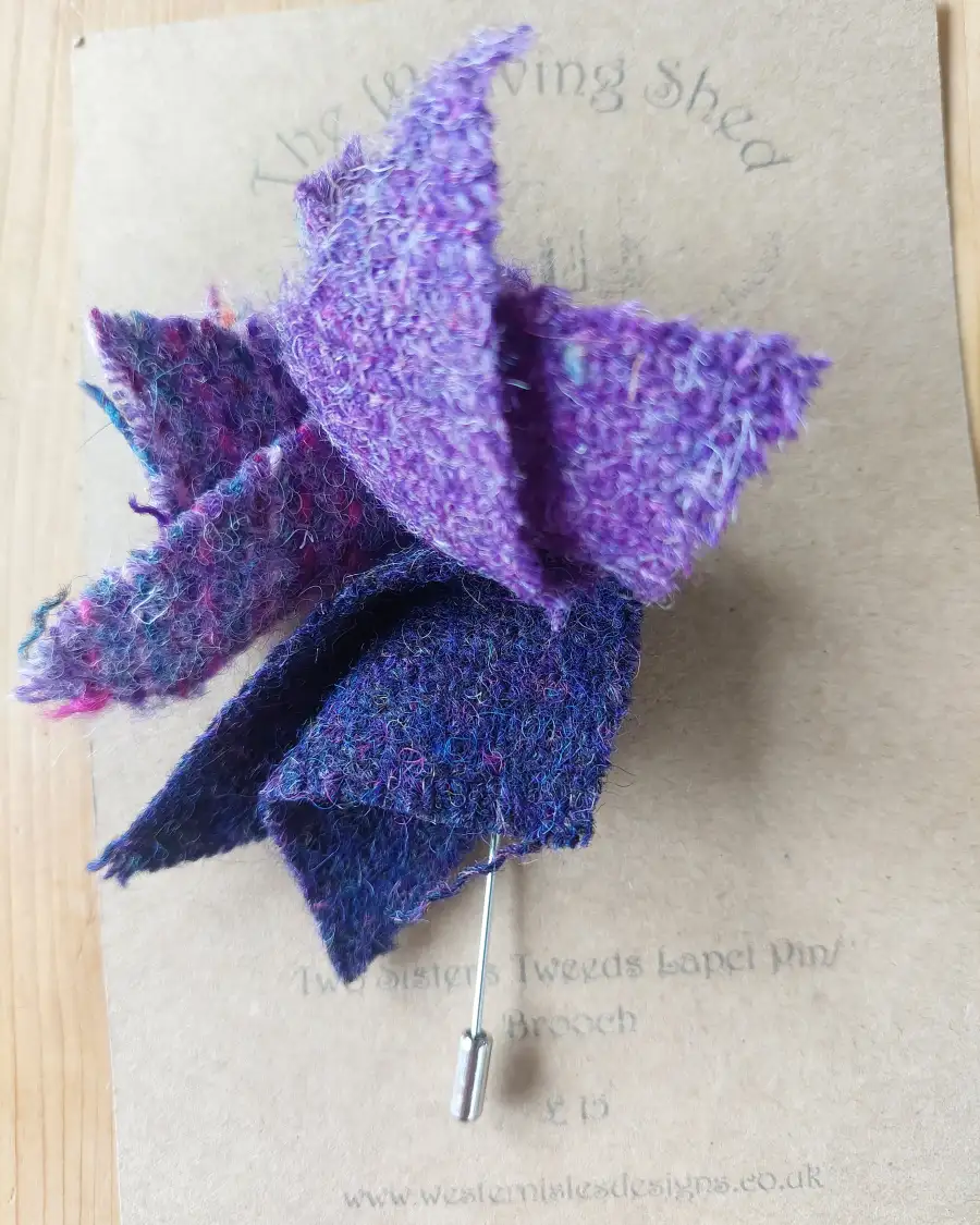 Tweed lapel pin brooch - 2