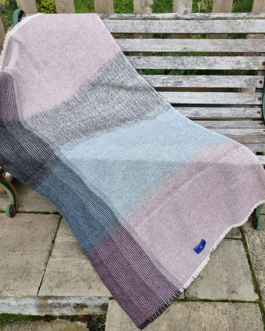 Gotland x Hebridean, alpaca-rose tweed throw