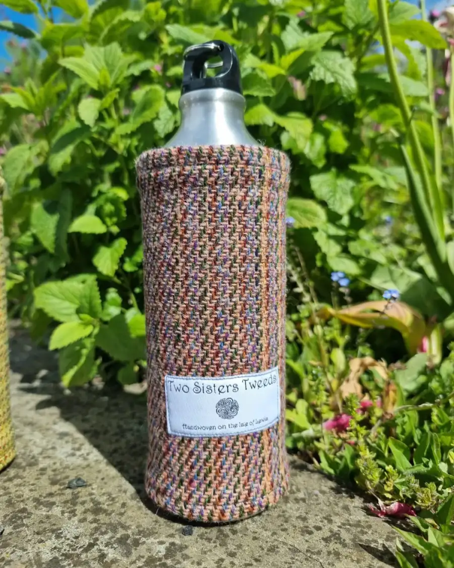 Water bottle with Two Sisters Tweed cover