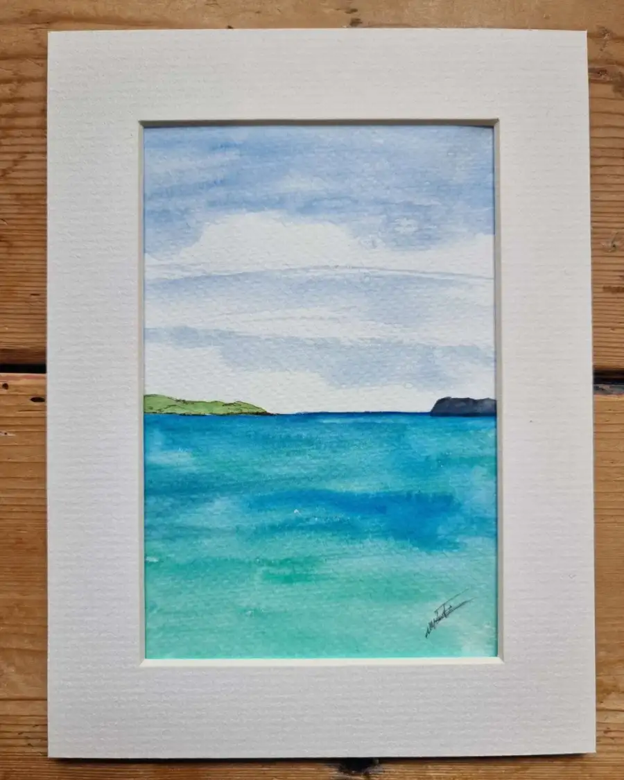 Mini Original watercolour of a seascape