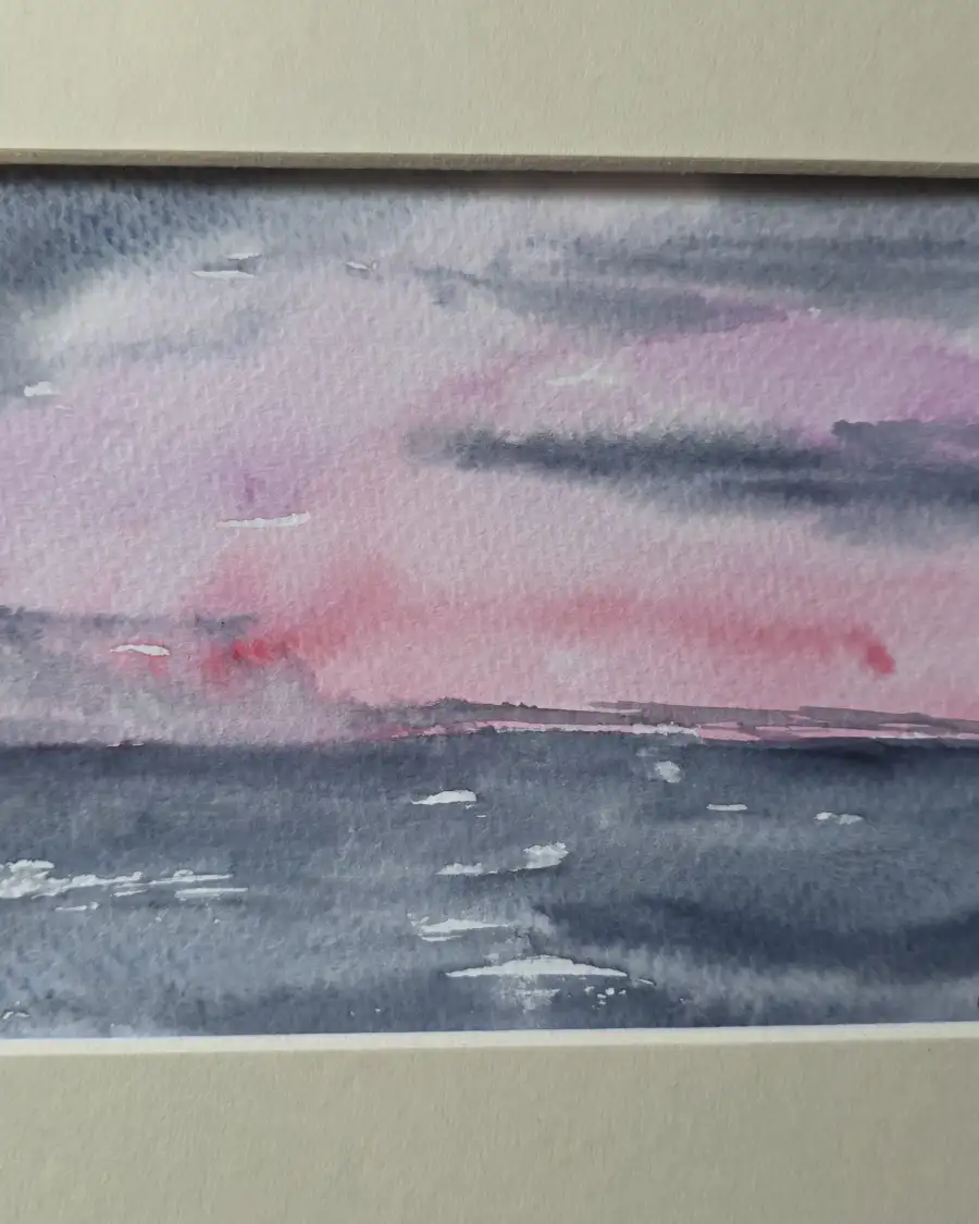 Mini original watercolour of a seascape