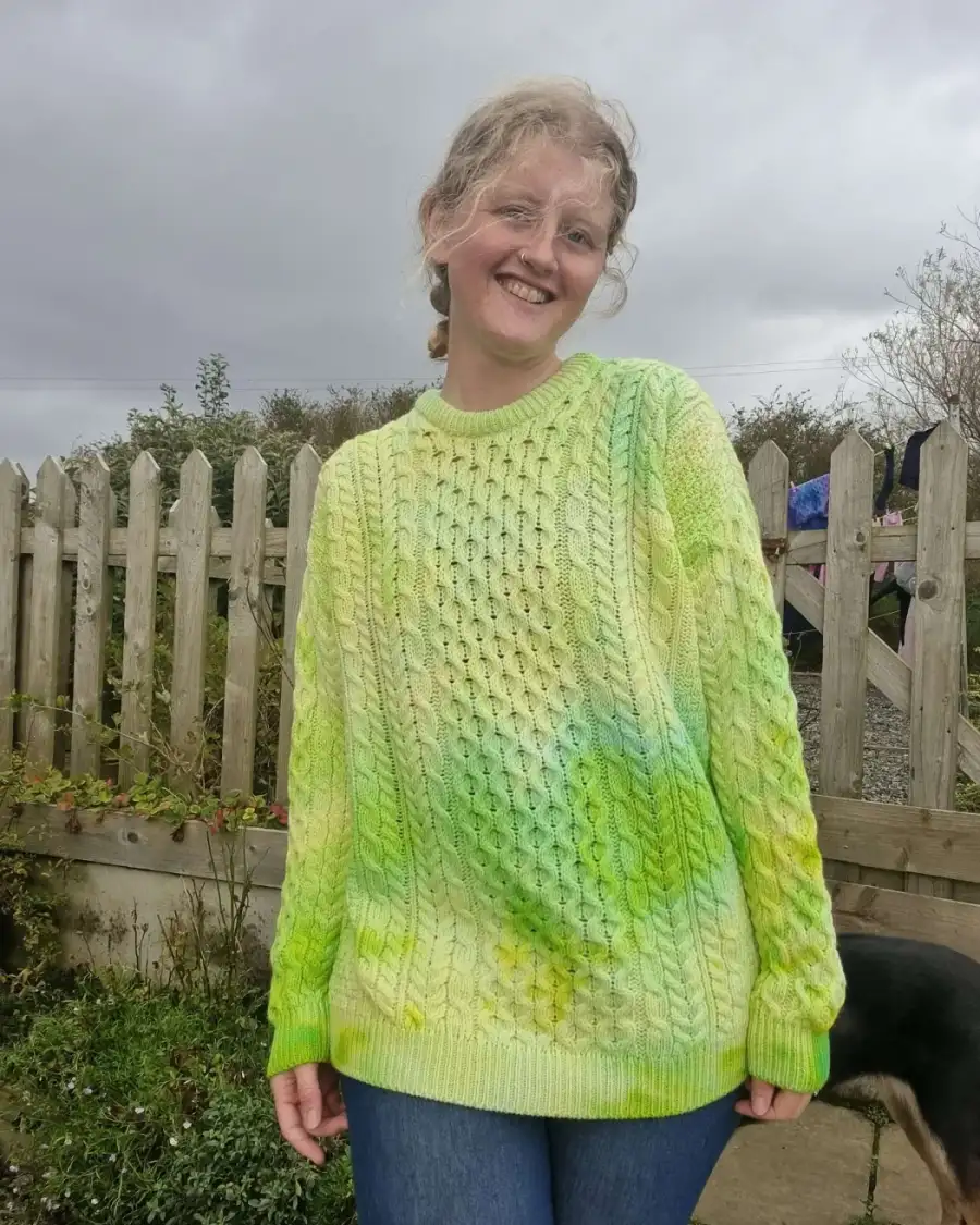 Hand dyed merino wool jumper L