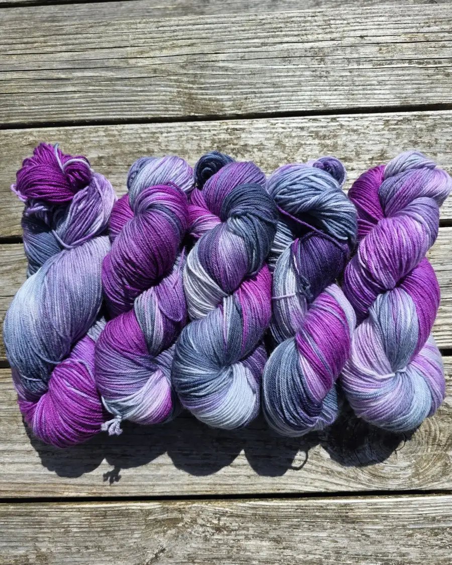 Hand-Dyed Yarn: 100% Merino, 4 ply - 5 4