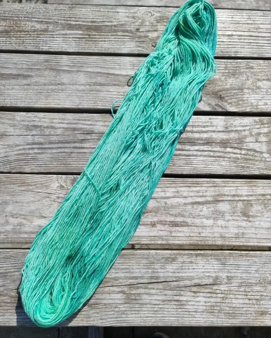 Hand-Dyed Yarn: 75% Merino, 25% silk, 4ply