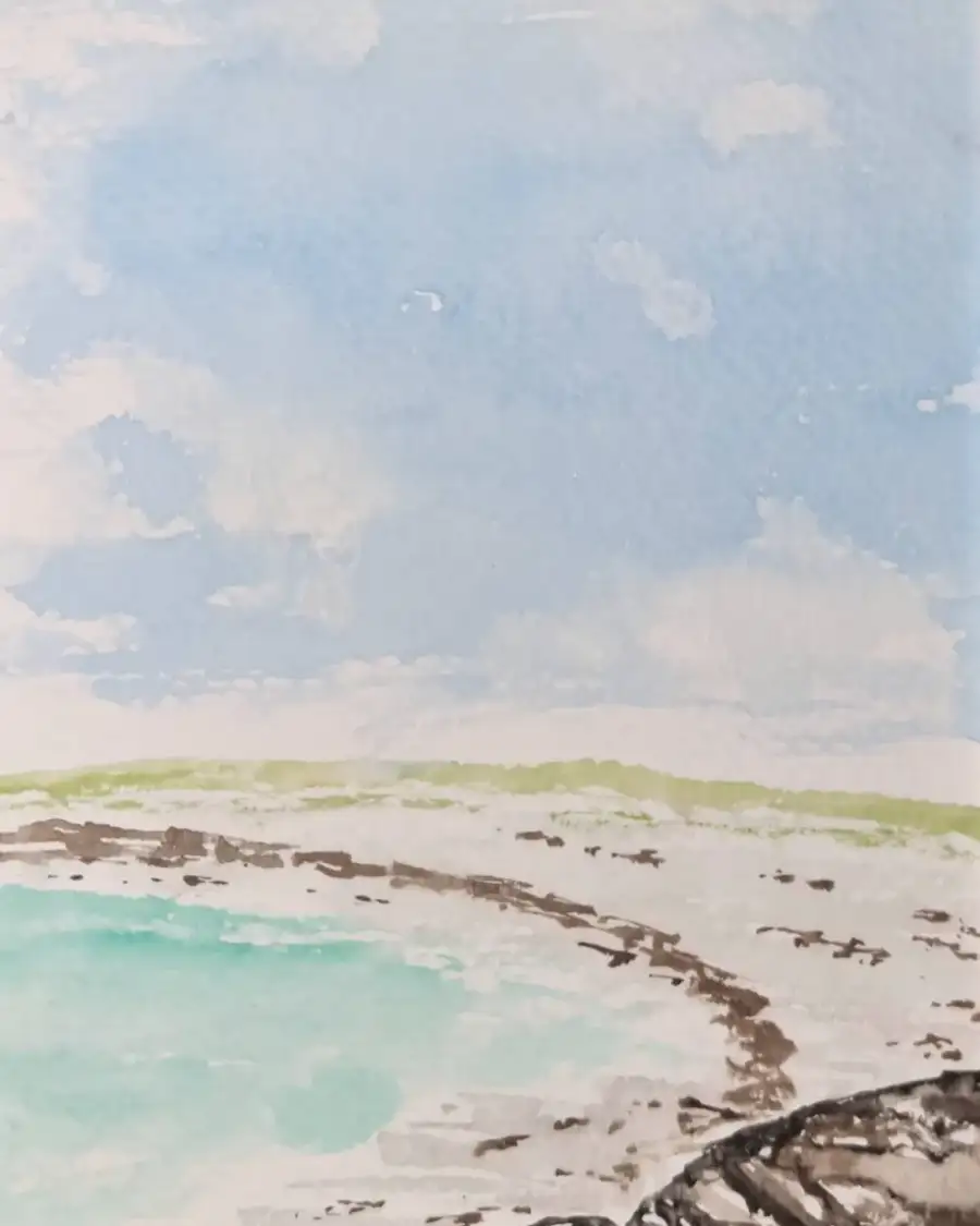 Mini Original Watercolour of a seascape